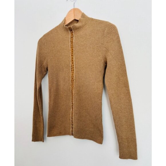 Escada Camel Virgin Wool Knit Sweater Extra Small - Picture 2 of 10